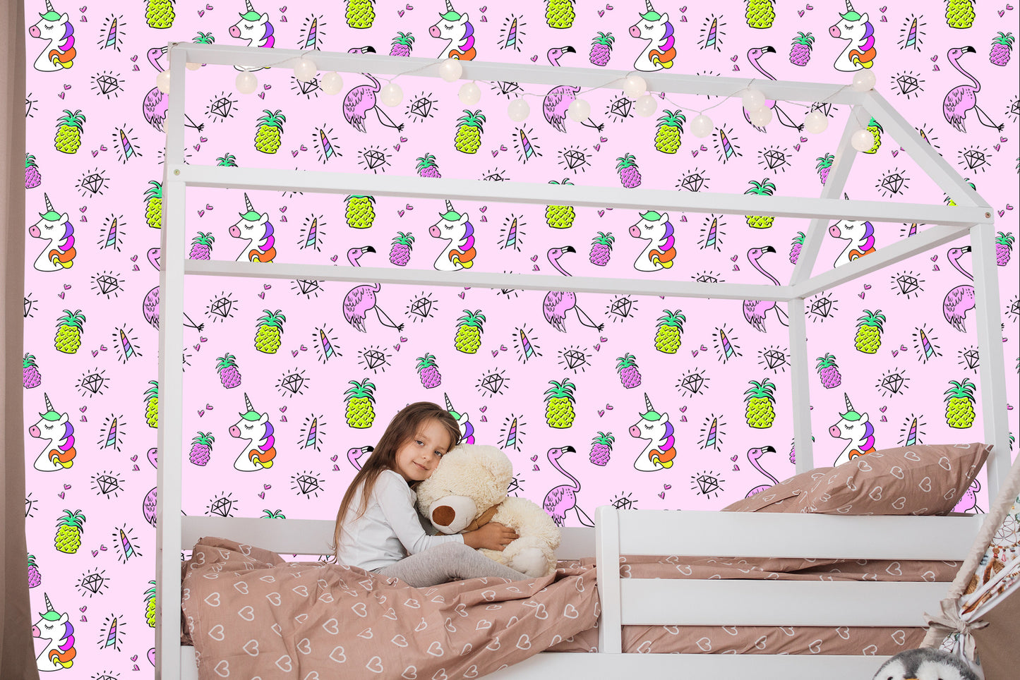 Wallpaper Unicorns And Friends Colorful Background