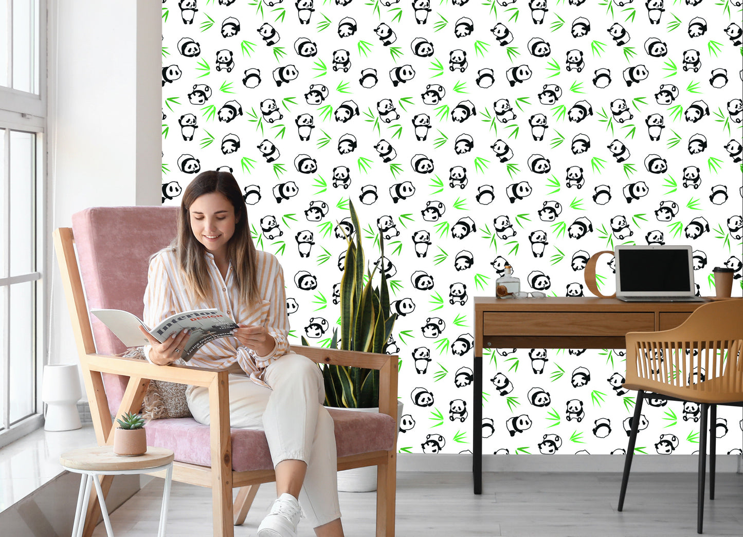 Wallpaper Pandas In The Green