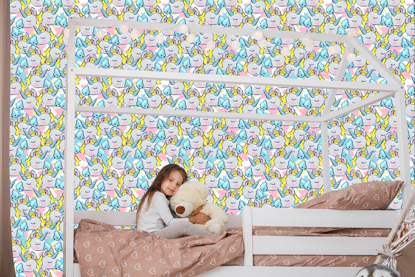 Wallpaper For Children - Sleeping Unicorns