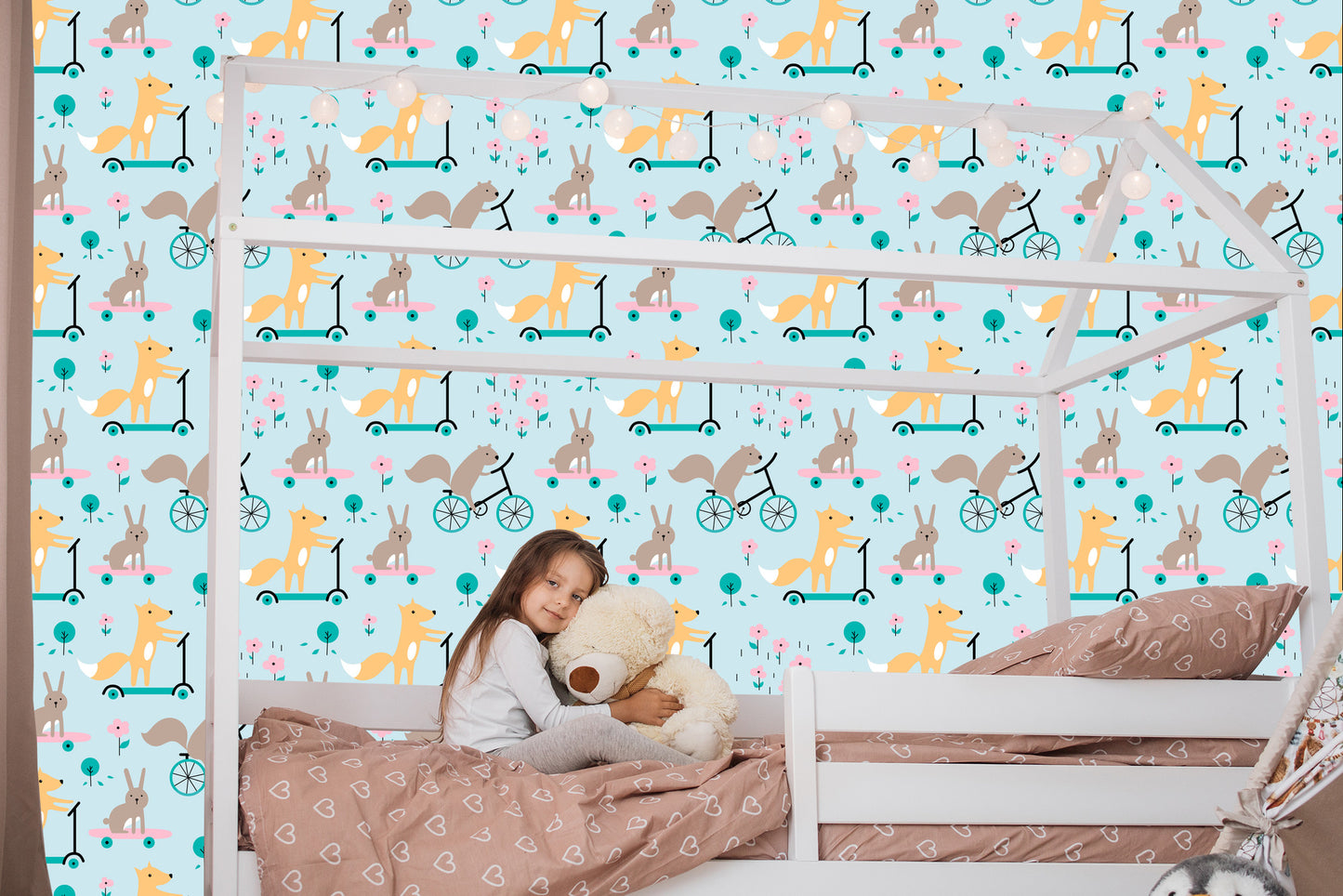 Wallpaper Animal Leaves For Baby's Room