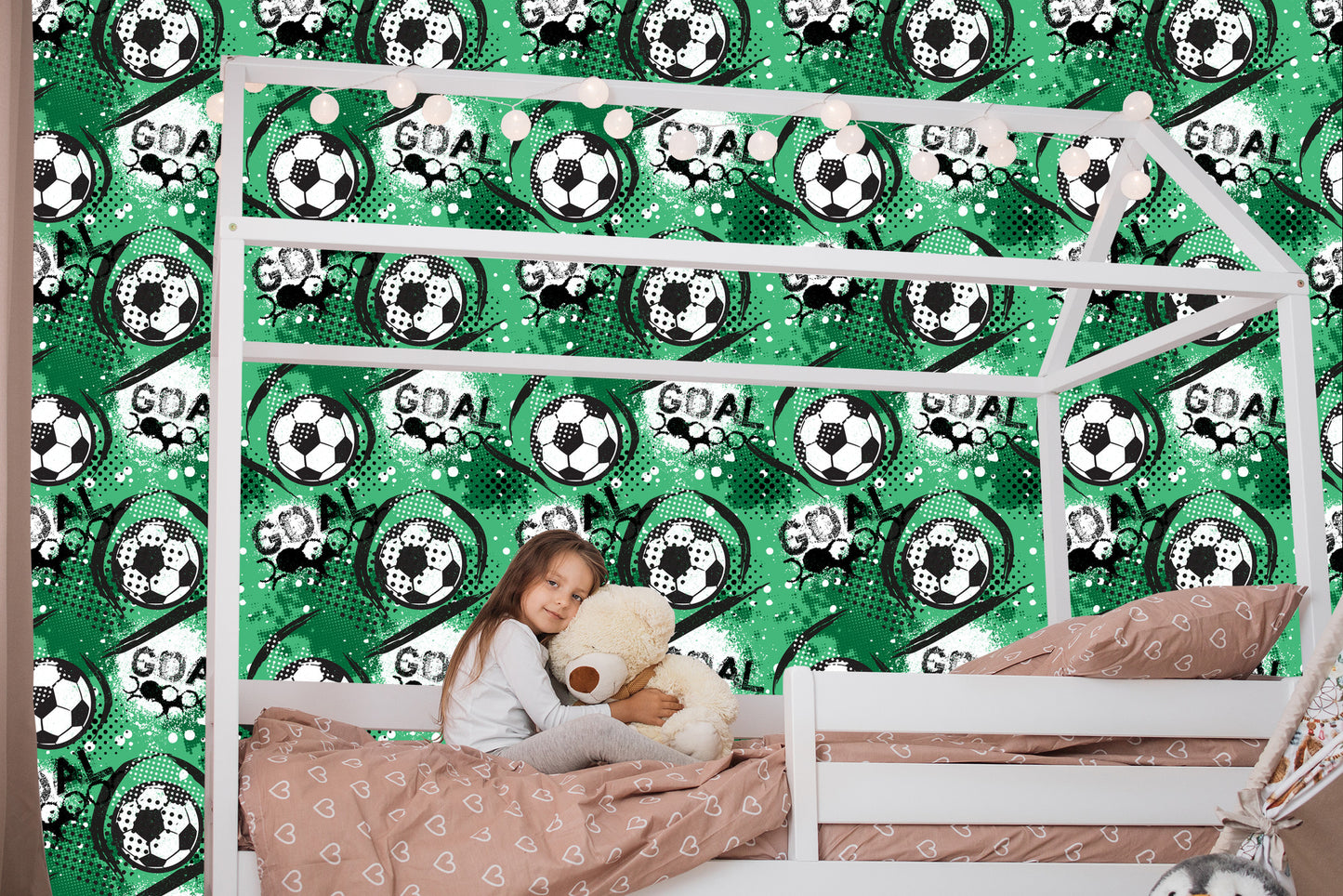 Wallpaper Fashionable Soccer Pattern