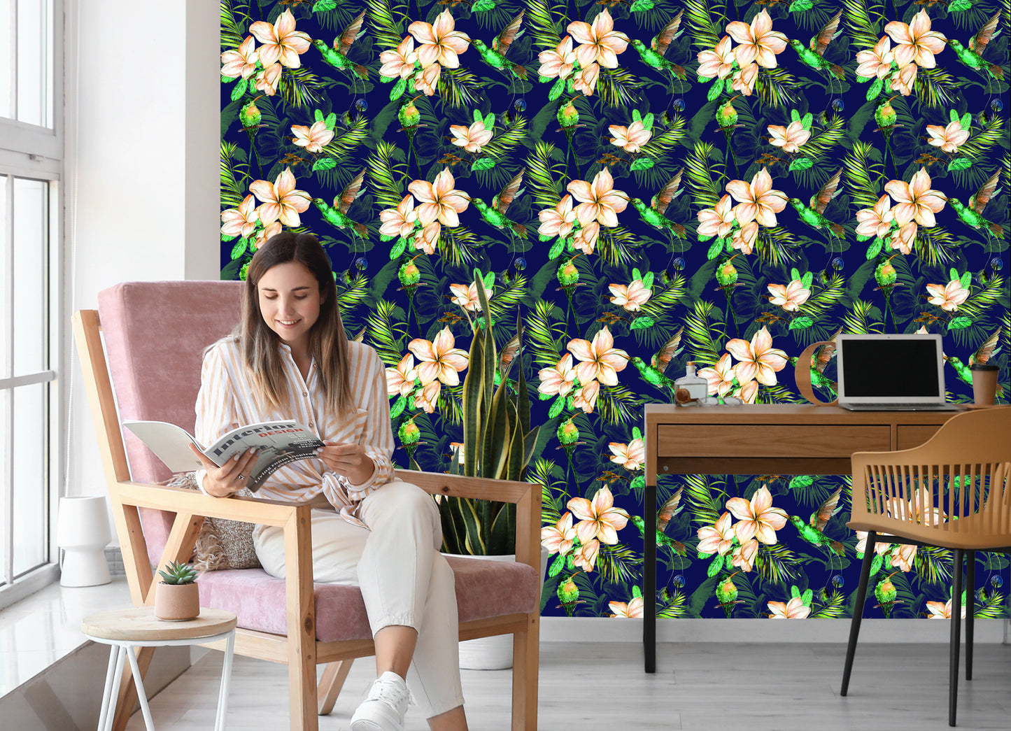 Wallpaper Tropical Plants And Birds