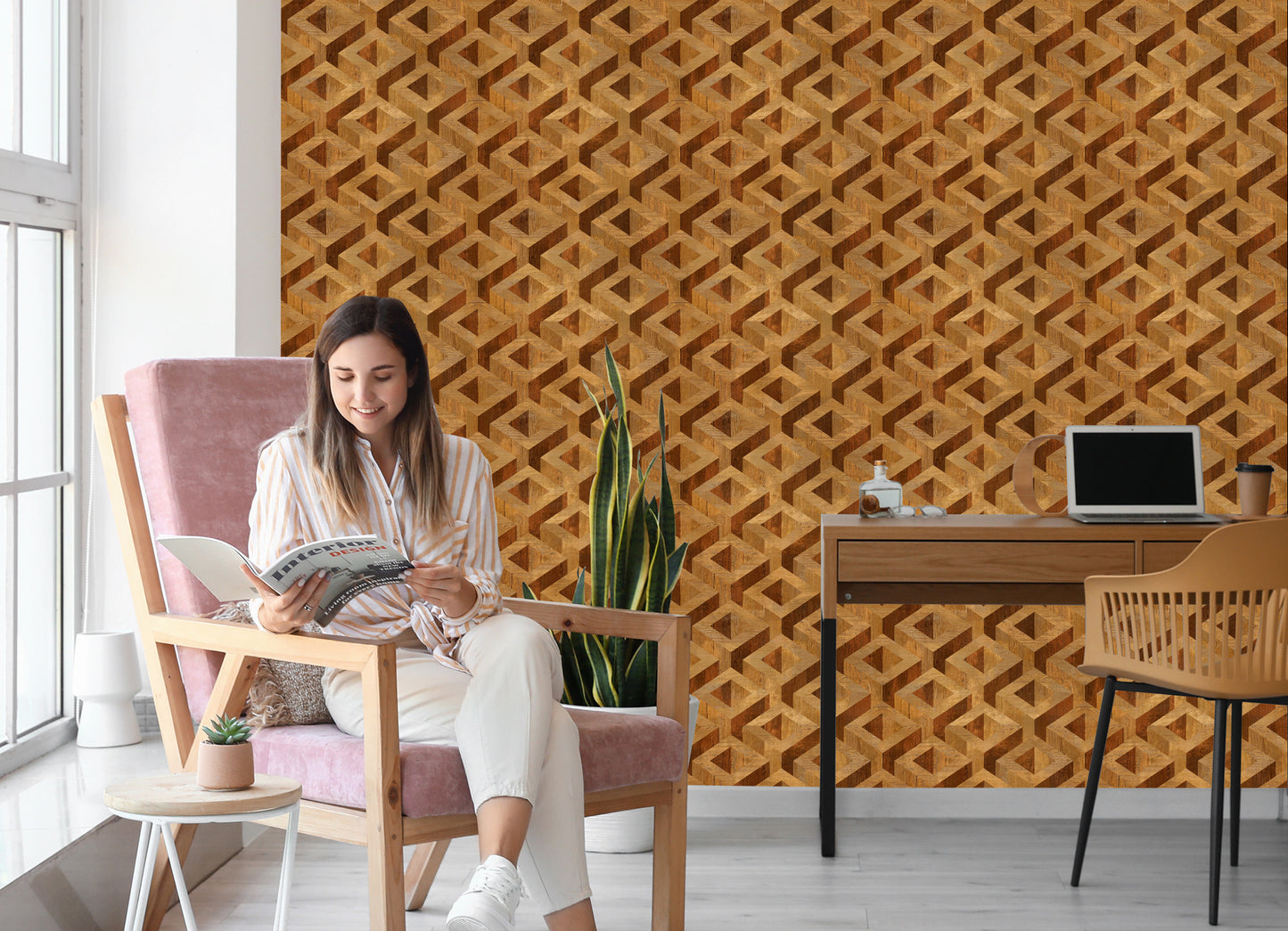 Wallpaper Modern Geometric Pattern
