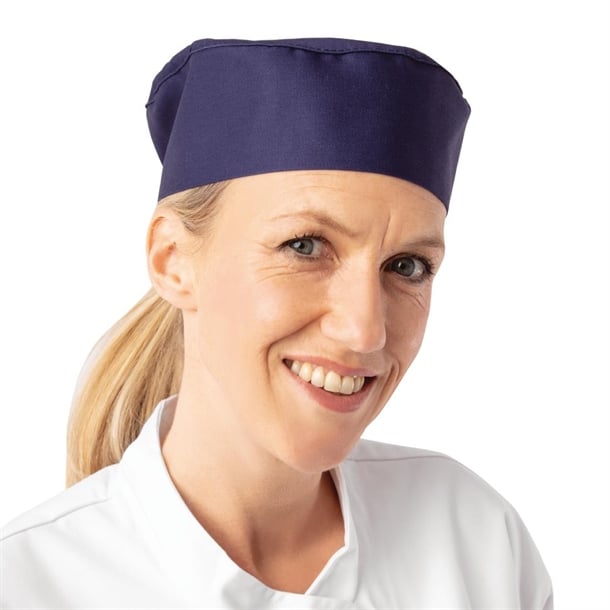 Whites Chefs Skull Cap Blue a204