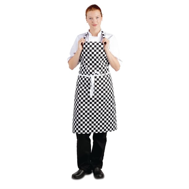 Whites Bib Apron Black/White Check a275