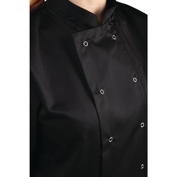Whites Vegas Unisex Chef Jackets Short Sleeve Black (5 Pack) p_sa850