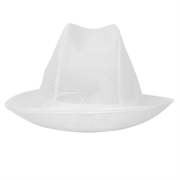Trilby Hat with Net Snood White p_a653