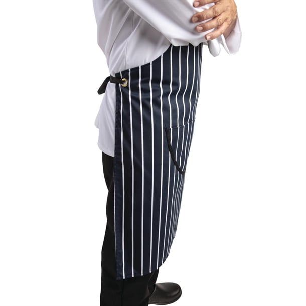 Whites XL Butchers Stripe Bib Apron Blue/White a662