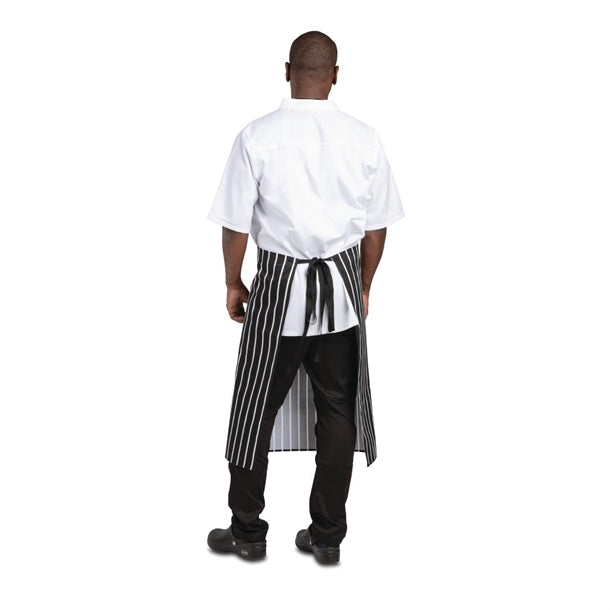Whites Butchers Stripe Bistro Apron Black/White a938