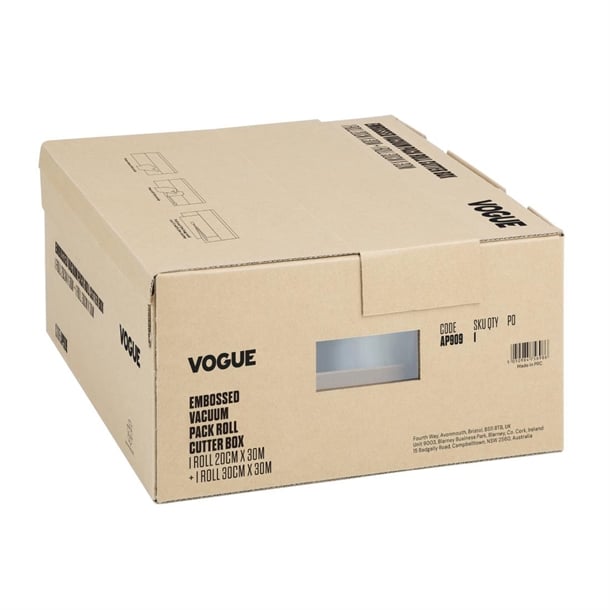 Vogue Vacuum Pack Roll with Cutter Box (Embossed) 200mm & 300mm Twin Pack ap909