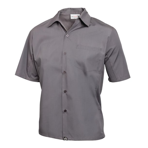 Chef Works Unisex Cool Vent Chefs Shirt Grey p_b179