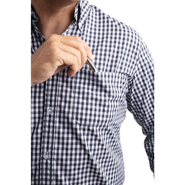 Chef Works Mens Gingham Shirt Black p_b219
