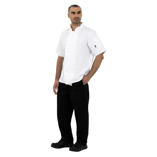 Whites Boston Unisex Chef Jackets Short Sleeve White (5 Pack) p_sa821
