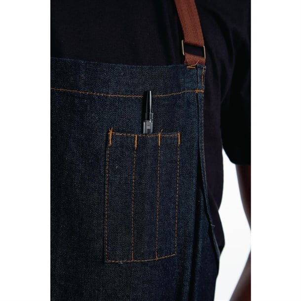 Chef Works Urban Memphis Bib Apron Indigo b721