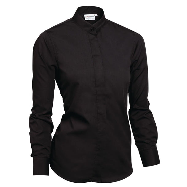 Chef Works Womens Mandarin Shirt Black p_b024