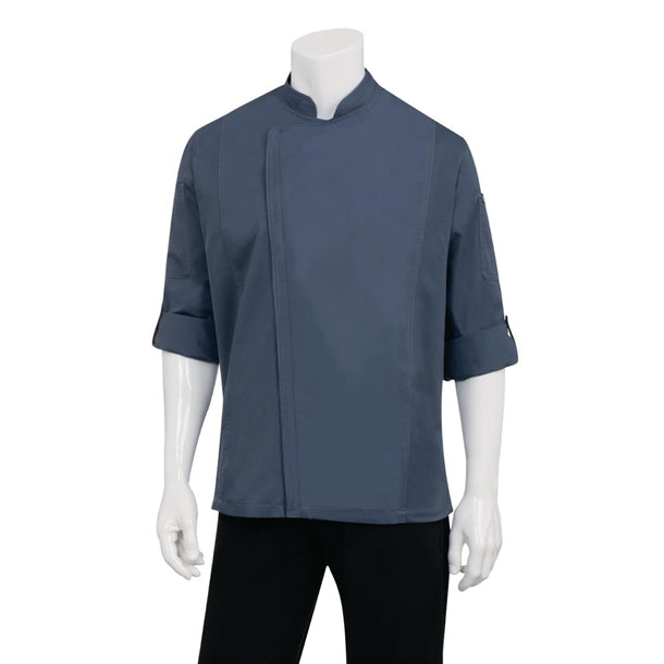 Chef Works Hartford Unisex Chef Jacket Blue p_bb084