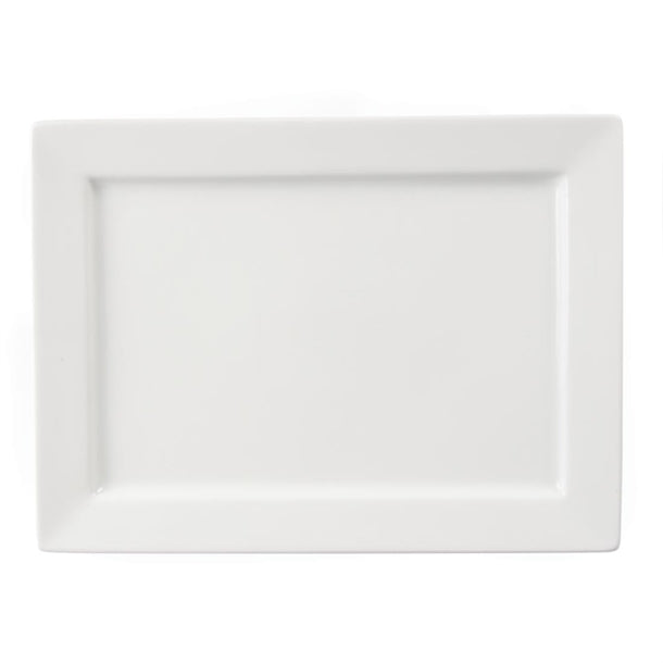 Olympia Whiteware Wide Rim Rectangular Platter 400x295mm c362