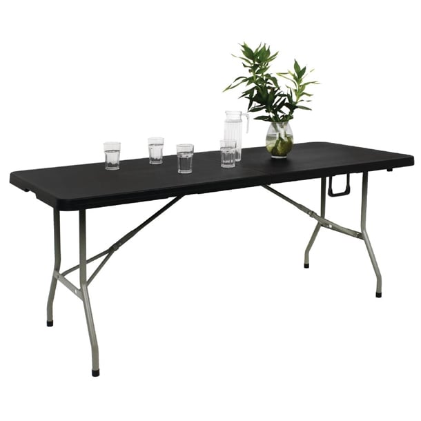 Bolero Rectangular Centre Folding Table 6ft Black hz169
