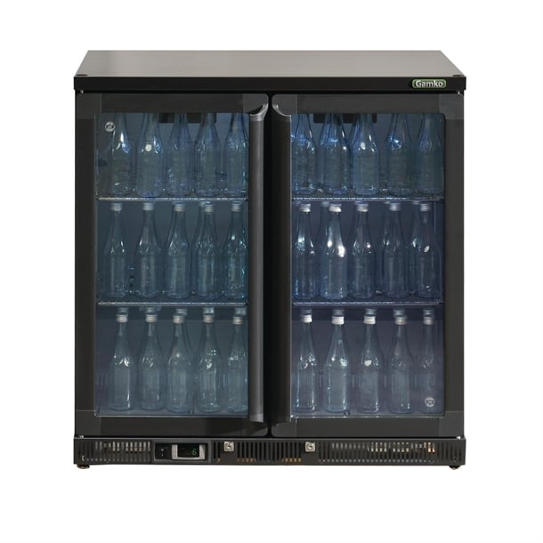Gamko Bottle Cooler - Double Hinged Door 250 Ltr Black ce553