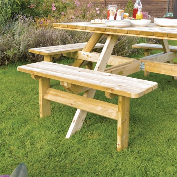 Rowlinson Square Wooden Picnic Table 6.5ft cg096