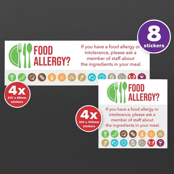 Allergy Awareness Self Adhesive Vinyl Sticker Pack (8 Pack) cg205