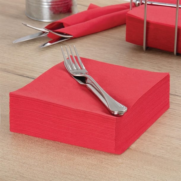Fasana Dinner Napkin Red 40x40cm 3ply 1/4 Fold (1000 Pack) cc588