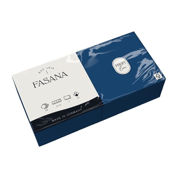 Fasana Lunch Napkin Blue 33x33cm 2ply 1/4 Fold (1500 Pack) ck877