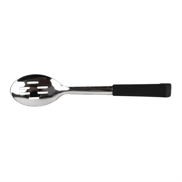 Vogue Slotted Serving Spoon Black Handle 340mm cs911