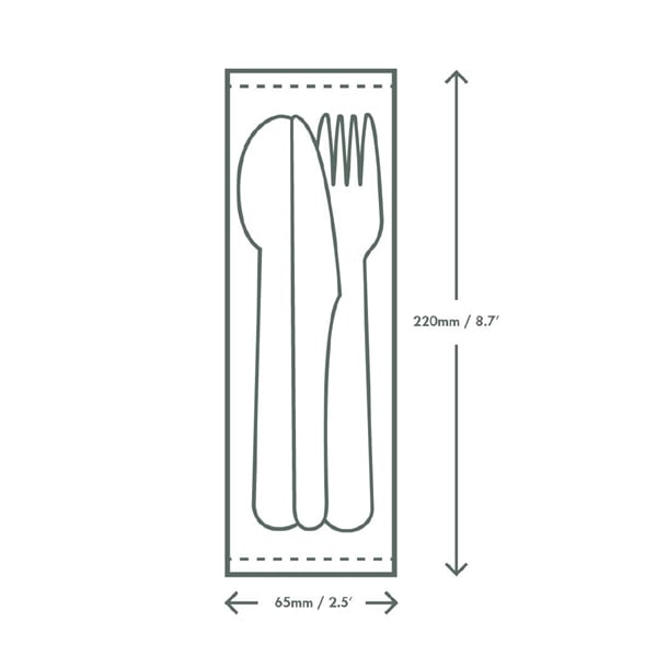 Vegware Compostable Paper Cutlery Kit 4in1 (250 Pack) cu545