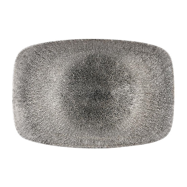 Churchill Studio Prints Raku Rectangular Plates Quartz Black 245 x 355mm (6 Pack) cw561
