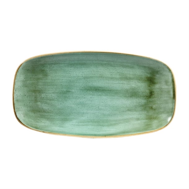 Churchill Stonecast Rectangular Plates Samphire Green 189 x 355mm (6 Pack) cy101
