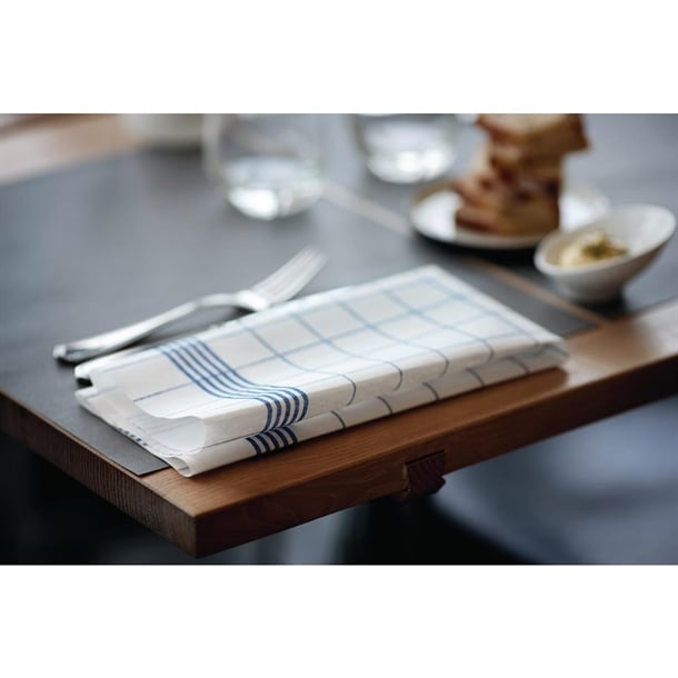 Dunisoft Towel Napkin Blue Check 38x54cm (250 Pack) cy523