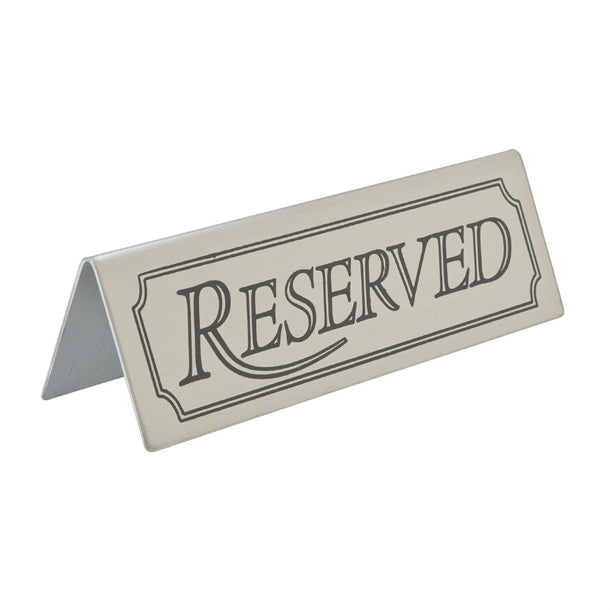 Beaumont Reserved Stainless Steel Table Sign cz427