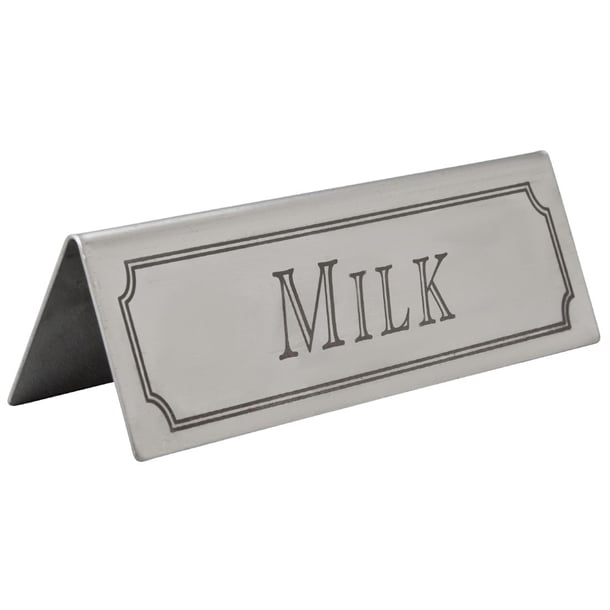 Beaumont Milk Stainless Steel Table Sign cz432