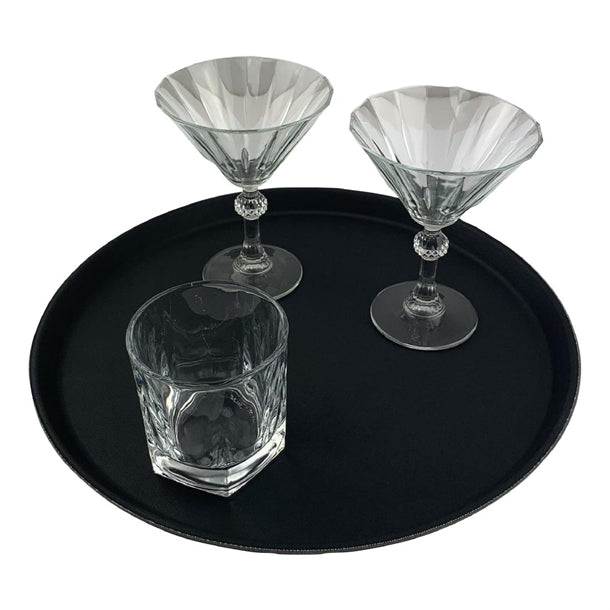 Beaumont Non-Slip Round Tray Black 355mm cz495