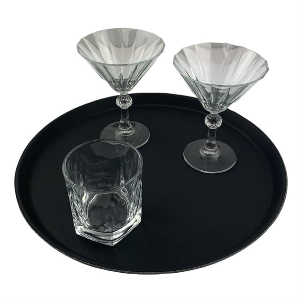 Beaumont Non-Slip Round Tray Black 355mm cz495