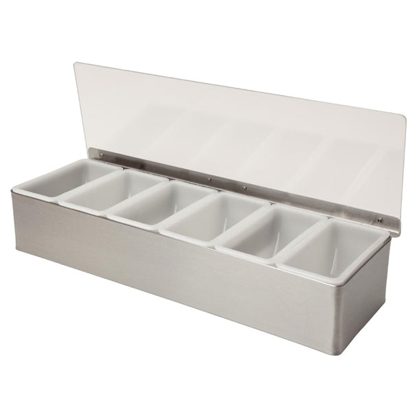 Beaumont 6 Compartment Condiment Holder Stainless Steel cz599