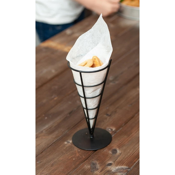 Beaumont Wire French Fry Cone And Ramekin Holder Black cz641