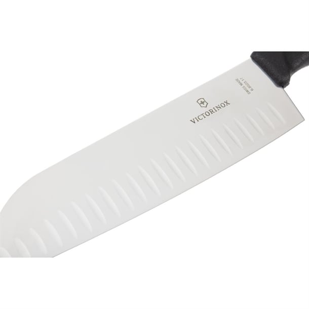 Victorinox Fluted Santoku Knife Black 17.1cm d828