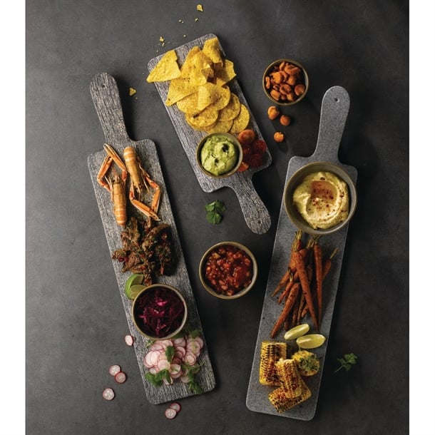Churchill Alchemy Melamine Large Handled Paddles Distressed Wood 610 x 130mm db121