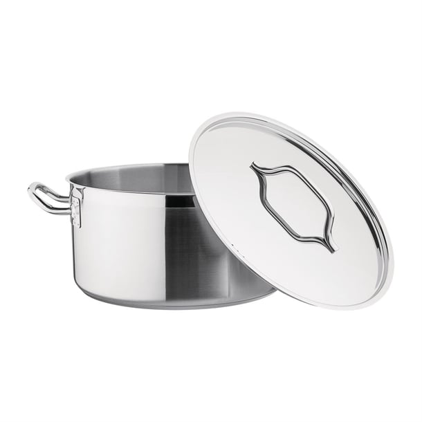 Nisbets Essentials Stainless Steel Stew Pot with Lid 32cm db255