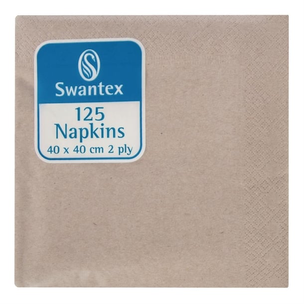 Swantex Recycled Dinner Napkin Kraft 40x40cm 2ply 1/4 Fold (2000 Pack) db483