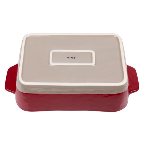 Olympia Red And Taupe Ceramic Roasting Dish 2.5Ltr db522