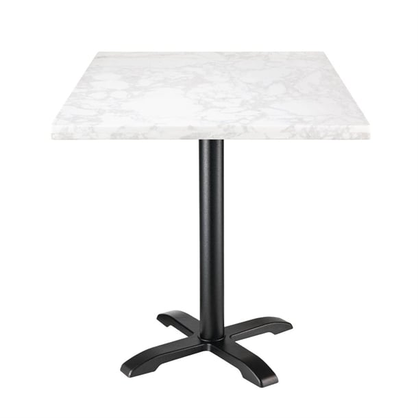 Bolero Square Marble Effect Tabletop White 600mm dc301