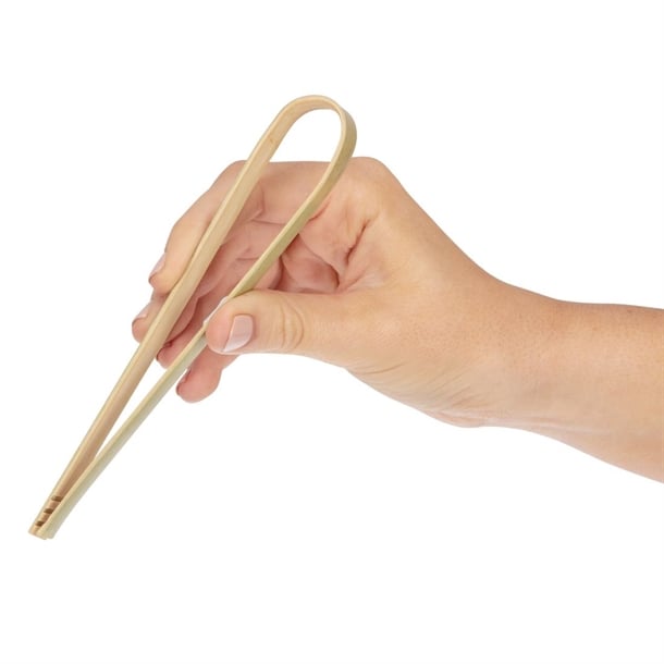 Fiesta Compostable Mini Bamboo Tongs (50 Pack) dk391