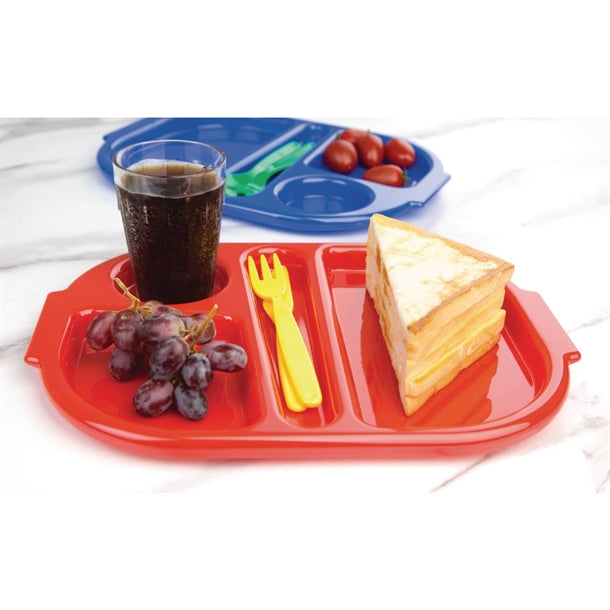 Olympia Kristallon Small Polypropylene Compartment Food Trays Red 321mm dl126
