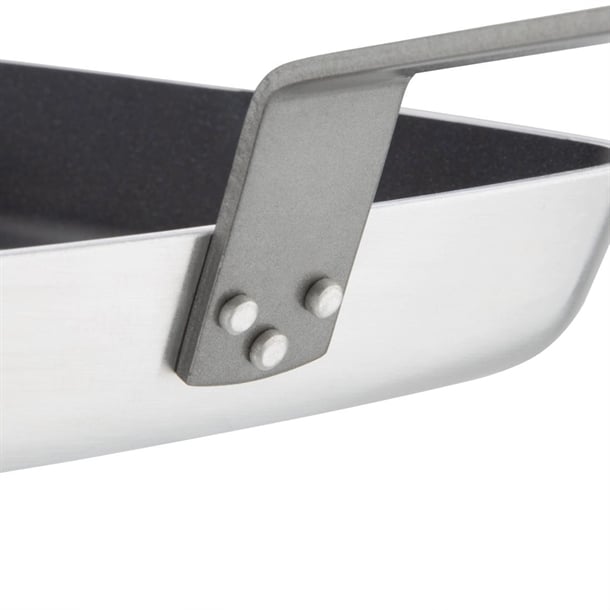 Vogue Aluminium Square Non-Stick Teflon Ribbed Skillet Pan 24cm dl942