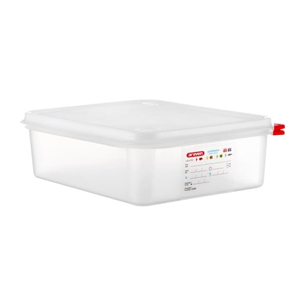 Araven Polypropylene 1/2 Gastronorm Food Container 6.5Ltr (4 Pack) dl982