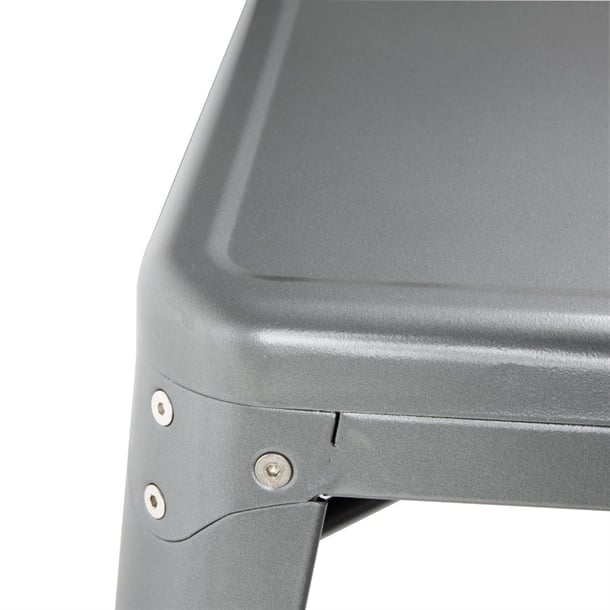 Bolero Bistro Square Steel Table Gun Metal 668mm dm904