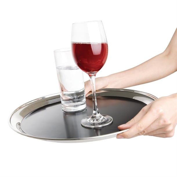 Olympia Stainless Steel Round Non-Slip Bar Tray p_dp207